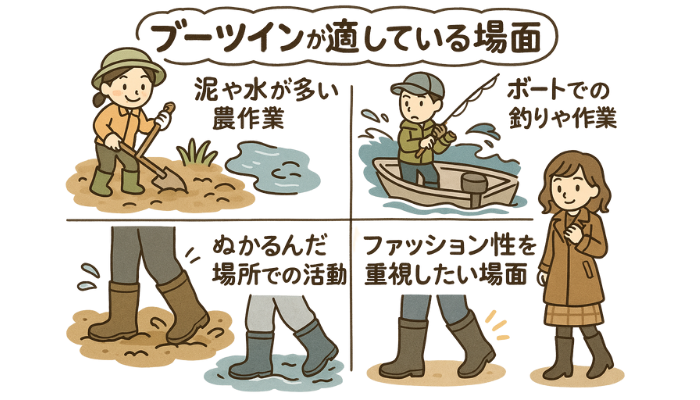 ブーツインが適している場面：図