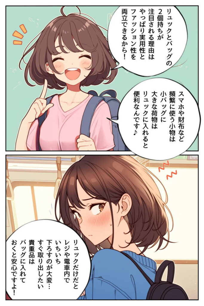 リュックとバッグの2個持ちが注目される理由はやっぱり実用性とファッション性を両立できるから!