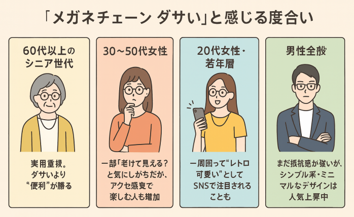 世代別イメージのグラフやイラスト